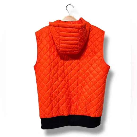 Philipp Plein Orange Quilted Gilet Puffer Vest with Black Details Size Large - Picture 2 of 12